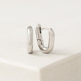 Small Paperclip Puff Hoop Earrings