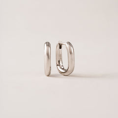 Small Paperclip Puff Hoop Earrings