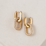 Solana Paperclip Drop Hoop Earrings