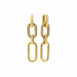 Solana Paperclip Triple Drop Hoop Earrings