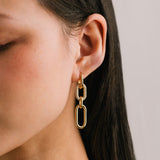 Solana Paperclip Triple Drop Hoop Earrings