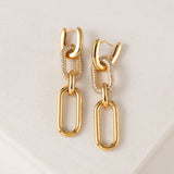 Solana Paperclip Triple Drop Hoop Earrings