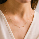 14K Solid Gold Three Diamond Necklace