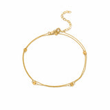 10K Solid Gold Tiny Round Disc Chain Anklet