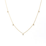 14K Solid Gold Diamond Dotted Necklace