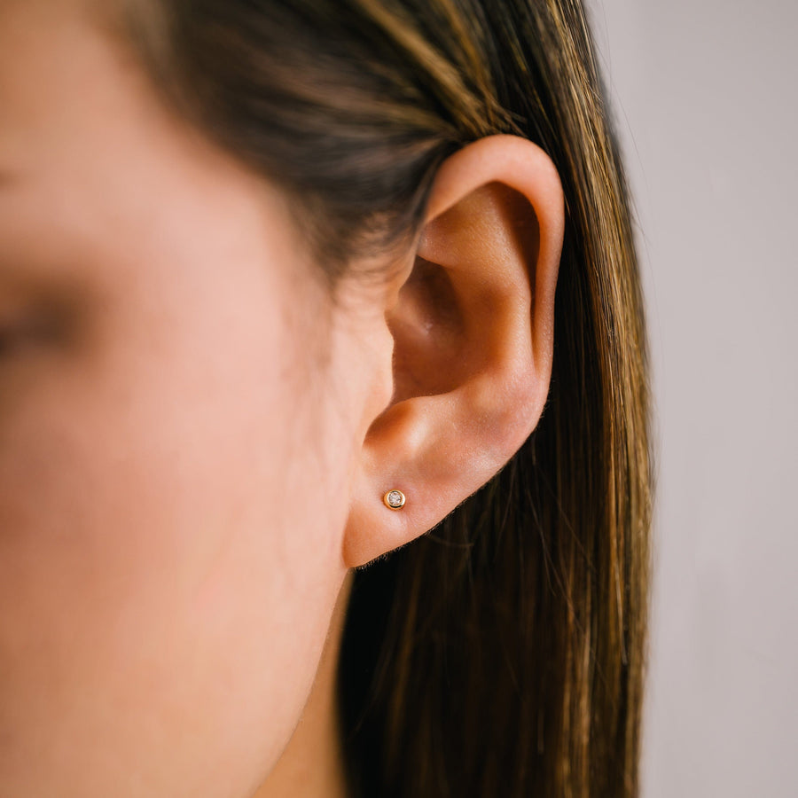 Diamond Solitaire Stud Earring