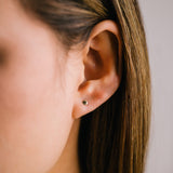 14K Solid Gold Disc Stud Earrings