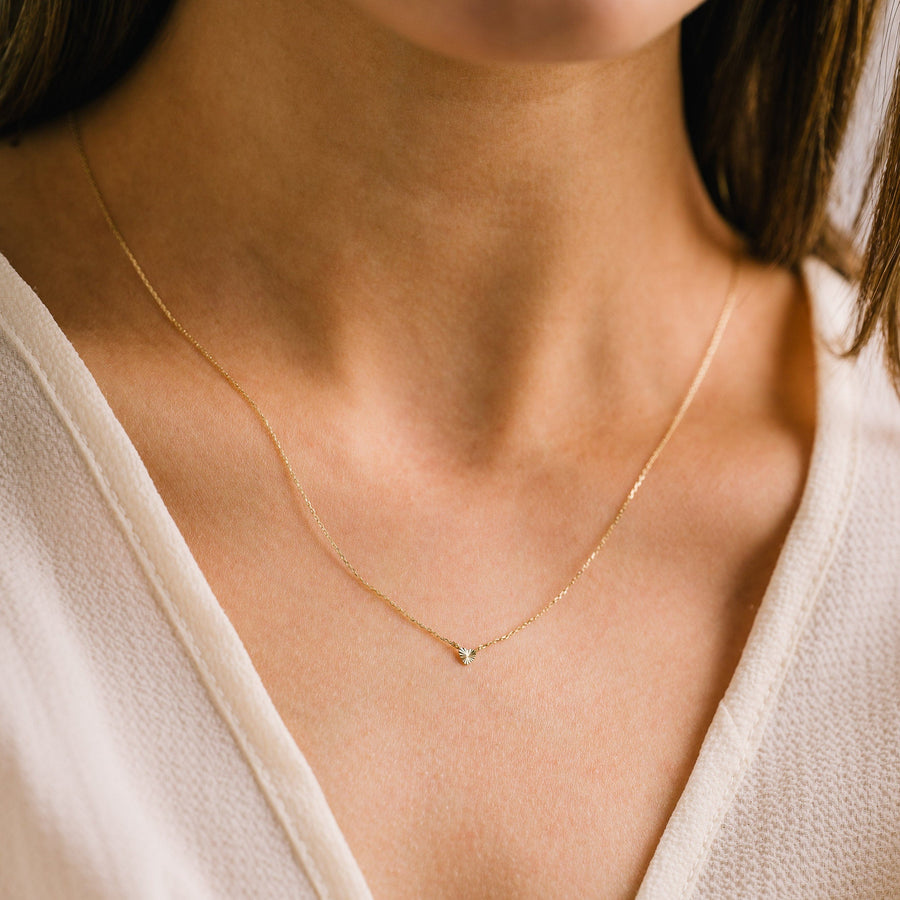 Fluted Heart Necklace