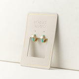 Solitaire Enamel Huggie Hoop Earrings