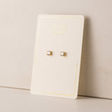 Solitaire Crystal Fete Stud Earrings
