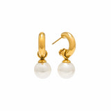 Solstice Pearl Drop Hoop Earrings