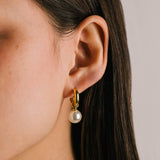 Solstice Pearl Drop Hoop Earrings