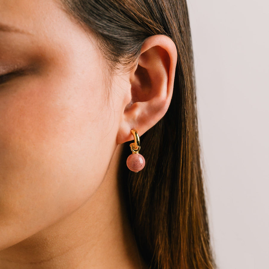 Sorrento Gemstone Hoop Earrings Brazil Rhodonite