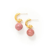 Sorrento Gemstone Hoop Earrings Brazil Rhodonite