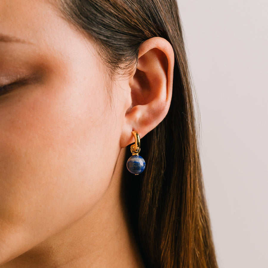 Sorrento Gemstone Hoop Earrings Lapis Lazuli