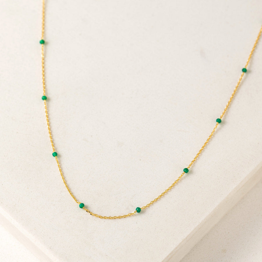 Sorrento Gemstone Necklace Green Onyx