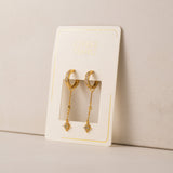 Starburst Drop Charm Hoop Earrings