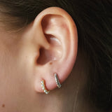 Twist Huggie Hoop Earrings Silver