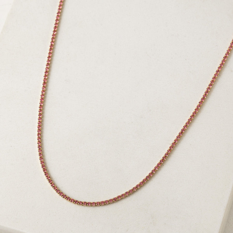 Tennis Necklace Pink