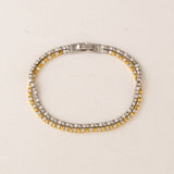 7” Tennis Mixed Metal Double Bracelet