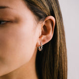 Twist Hinge Hoop Earrings Silver