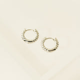 Twist Huggie Hoop Earrings Silver