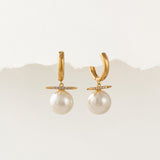 Vendetta Pearl Drop Hoop Earrings