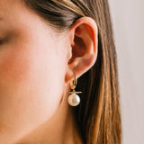 Vendetta Pearl Drop Hoop Earrings