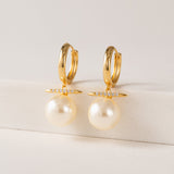 Vendetta Pearl Drop Hoop Earrings