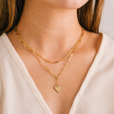 Verona Pave Heart Layered Necklace