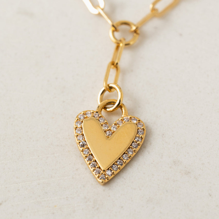 Verona Pave Heart Layered Necklace