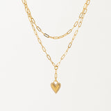 Verona Pave Heart Layered Necklace