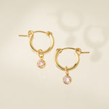October Birthstone Gold-Filled Hoop Earrings