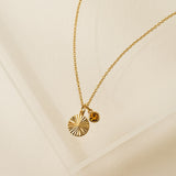 November Birthstone Fluted Necklace
