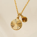 November Birthstone Fluted Necklace