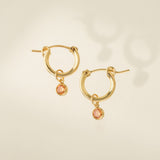 November Birthstone Gold-Filled Hoop Earrings