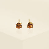 November Birthstone Gold-Filled Stud Earrings