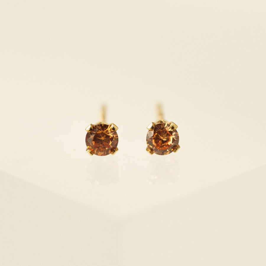 November Birthstone Gold-Filled Stud Earrings