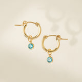 December Birthstone Gold-Filled Hoop Earrings