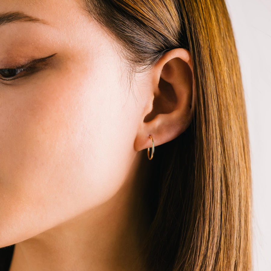 14mm Gold-Filled Infinity Hoop Earrings