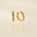 15mm Fluted Huggie Hoop Earrings