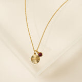 January Birthstone Fluted Necklace