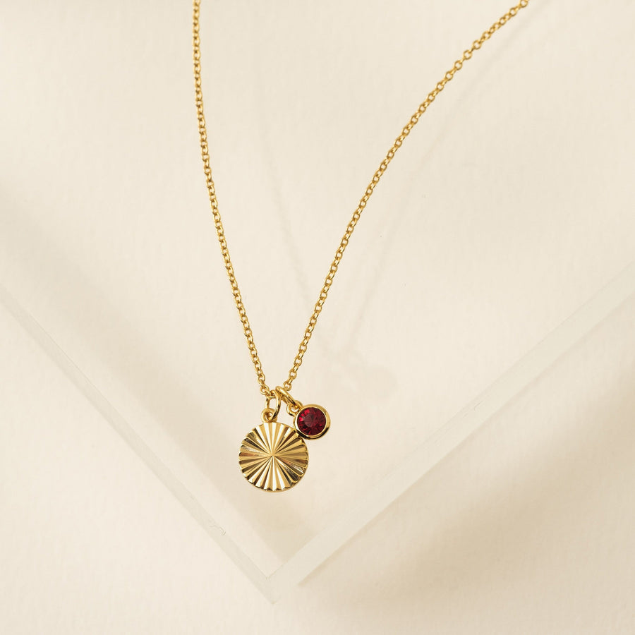 January Birthstone Fluted Necklace