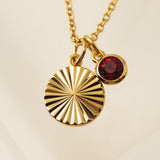 January Birthstone Fluted Necklace