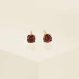 January Birthstone Gold-Filled Stud Earrings