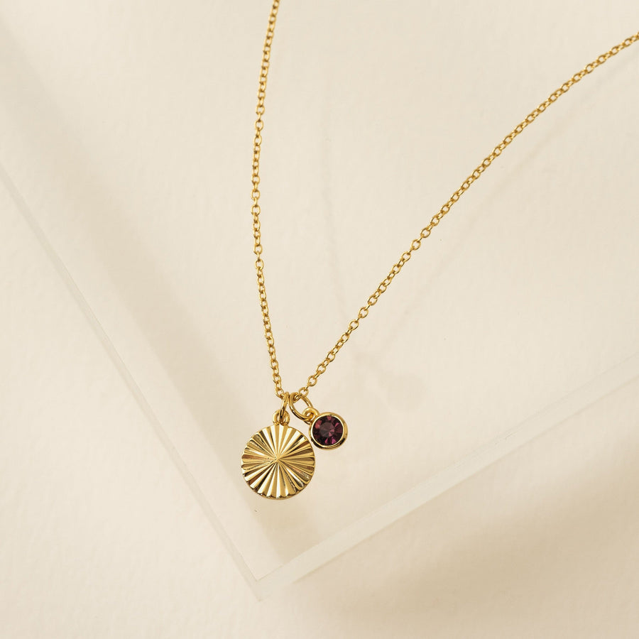 February Birthstone Fluted Necklace
