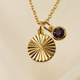 February Birthstone Fluted Necklace