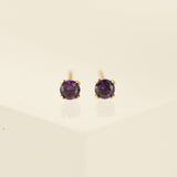 February Birthstone Gold-Filled Stud Earrings