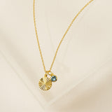 March Birthstone Fluted Necklace