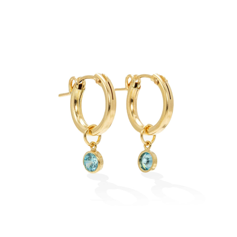 March Birthstone Gold-Filled Hoop Earrings